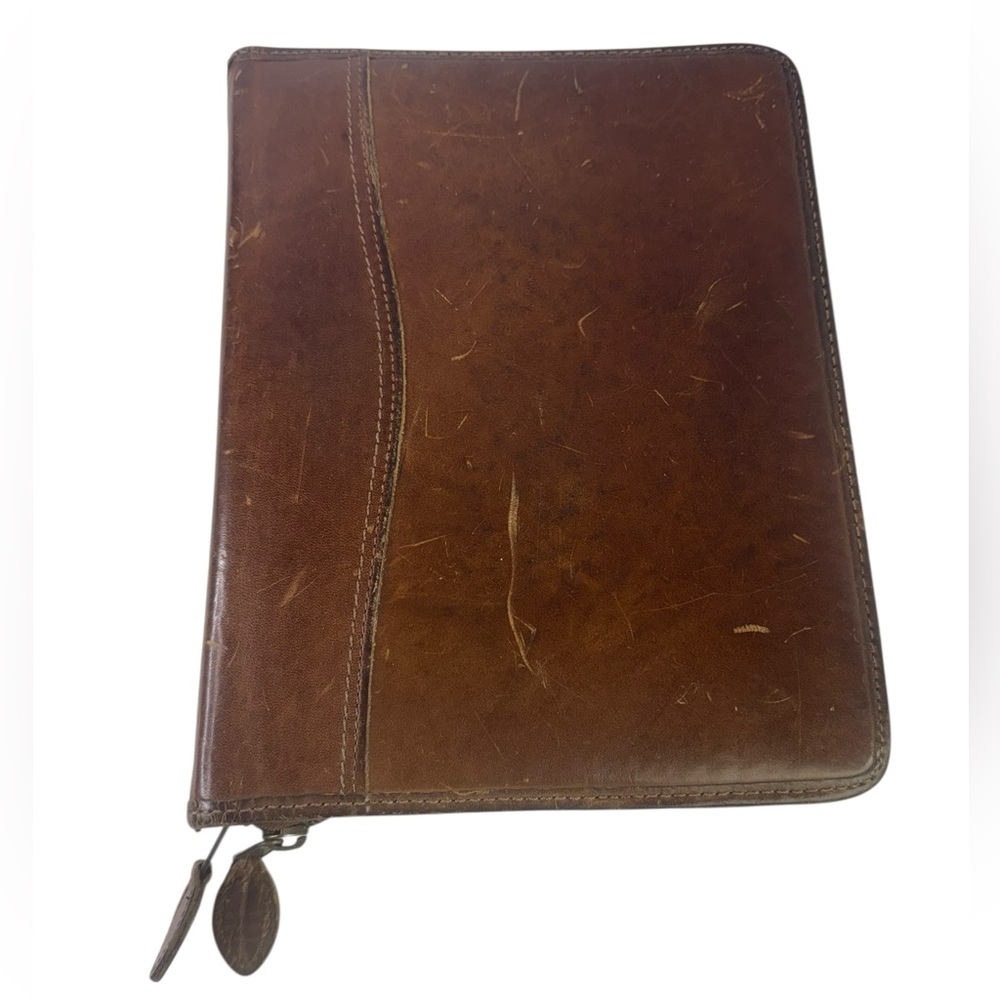 Day-Timer Brown Leather Planner Vintage